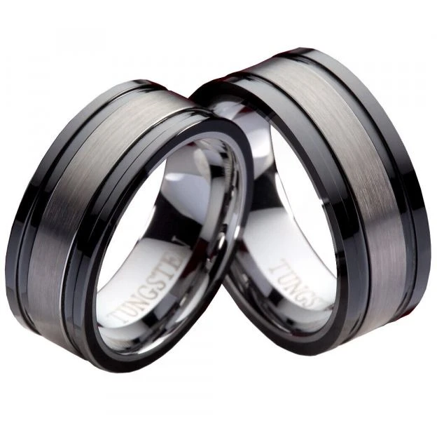 Wolframringe W106 ohne Stein mit Gravur